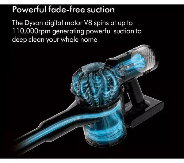 Cordless Stick Vacuum Cleaner with Anti-Tangle Brush – Silver & Yellow