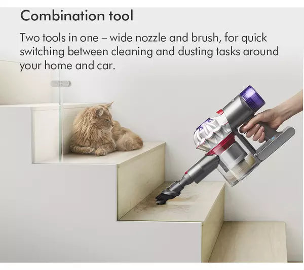 Cordless Stick Vacuum Cleaner with Anti-Tangle Brush – Silver & Yellow