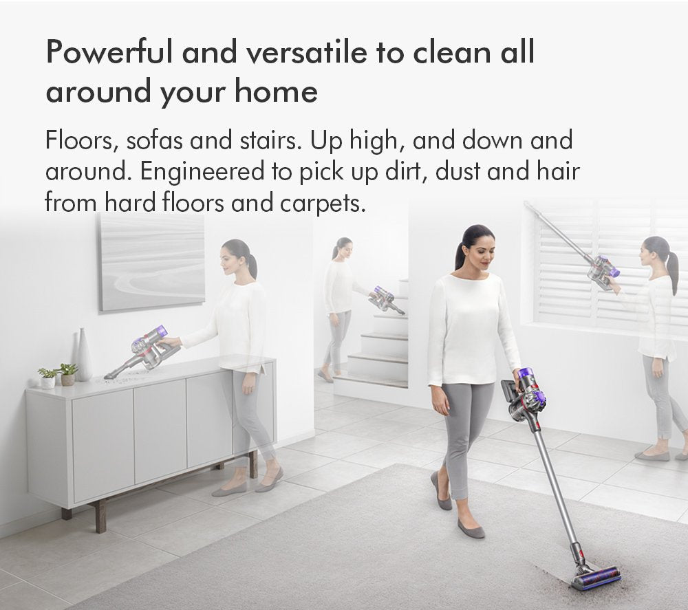 Advanced Cordless Stick Vacuum Cleaner – Up to 40 Minutes Runtime, Silver