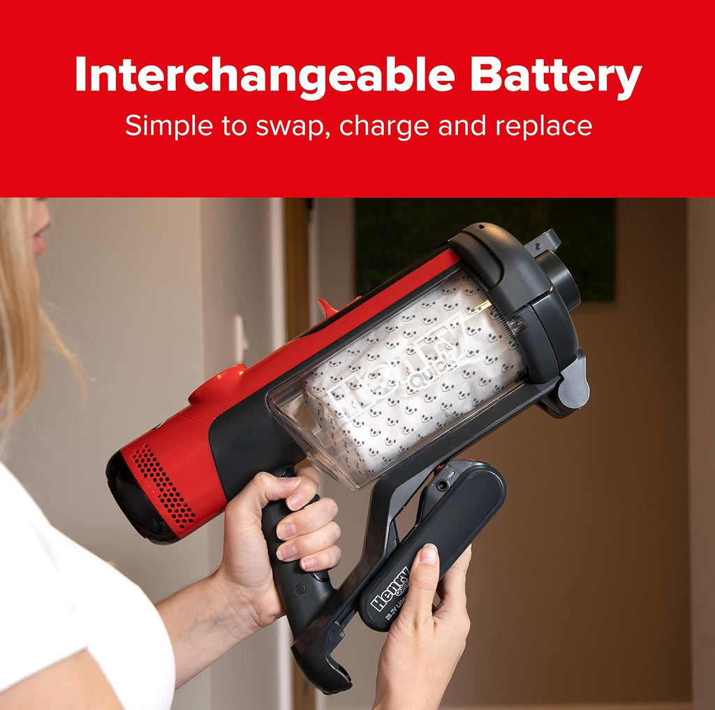 High-Performance Cordless Stick Vacuum Cleaner – Long Runtime, Red Finish