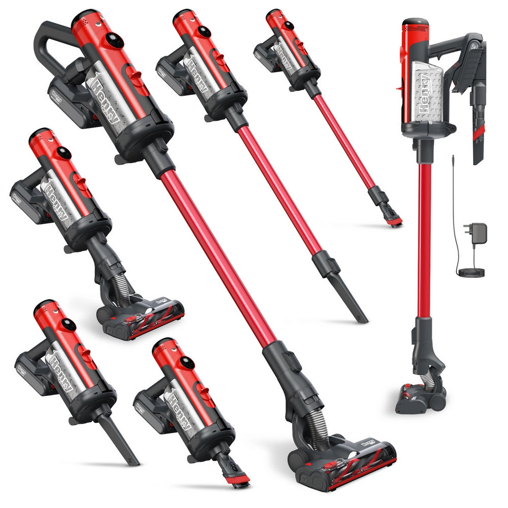 High-Performance Cordless Stick Vacuum Cleaner – Long Runtime, Red Finish
