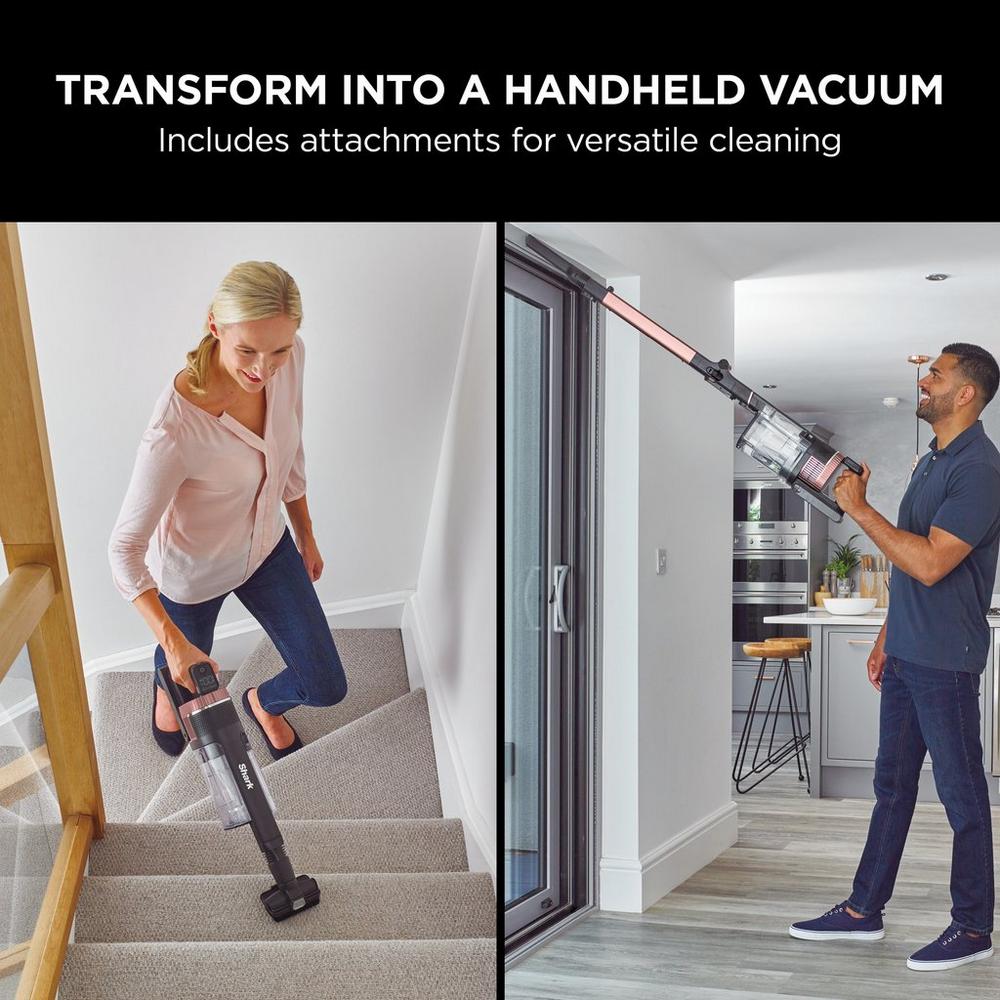 Cordless Stick Vacuum Cleaner with Anti-Tangle Brush – Charcoal Grey & Rose Gold