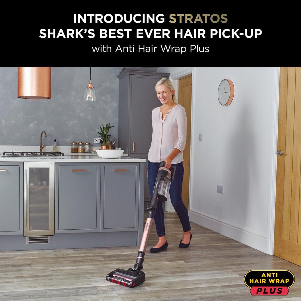 Cordless Stick Vacuum Cleaner with Anti-Tangle Brush – Charcoal Grey & Rose Gold