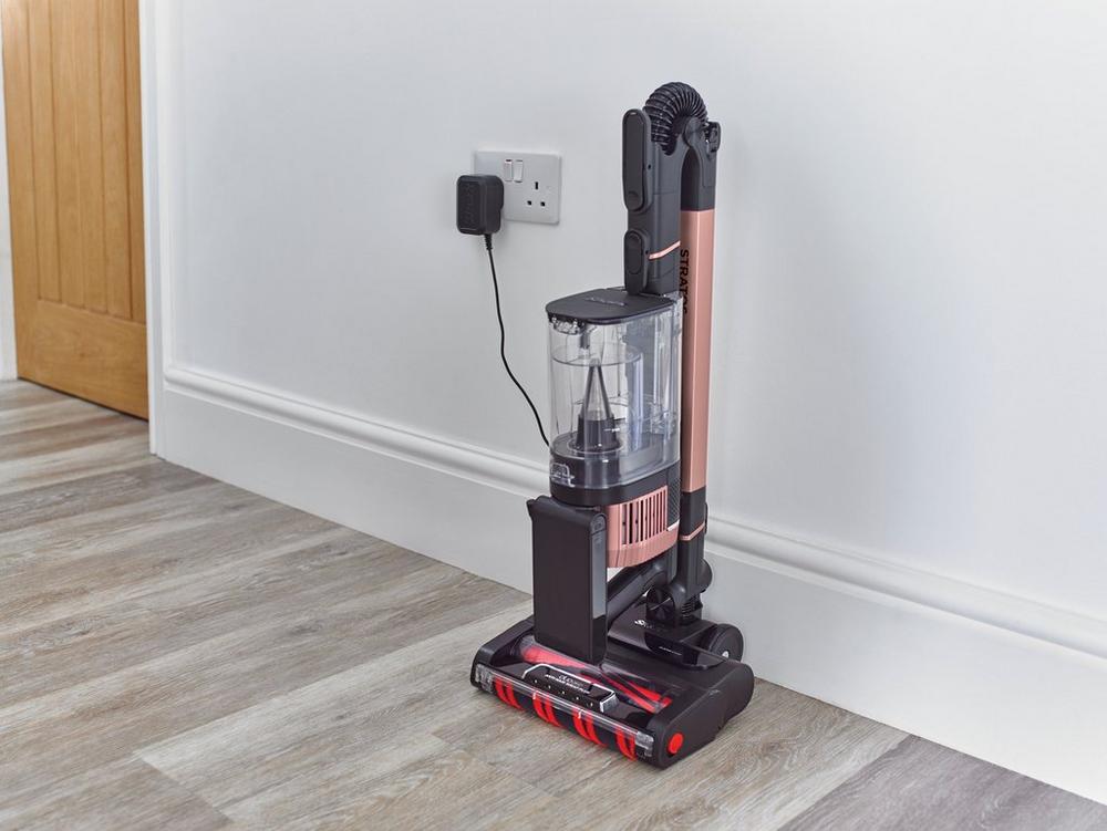 Cordless Stick Vacuum Cleaner with Anti-Tangle Brush – Charcoal Grey & Rose Gold