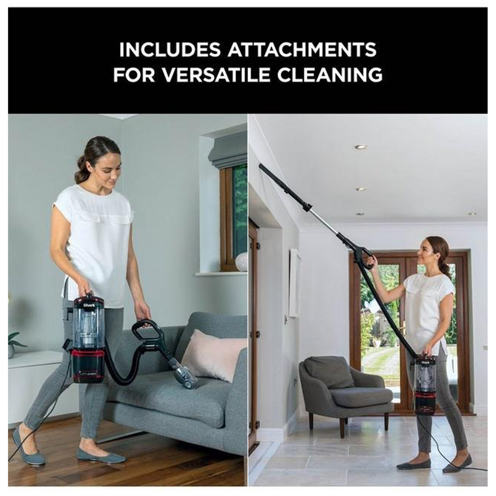 Upright Vacuum Cleaner with Detachable Handheld – Pet-Friendly, Red