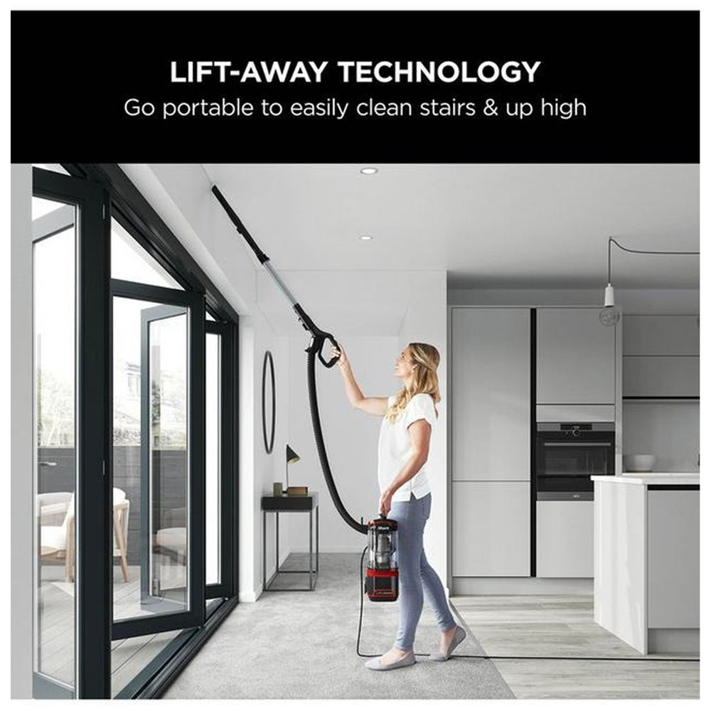 Upright Vacuum Cleaner with Detachable Handheld – Pet-Friendly, Red