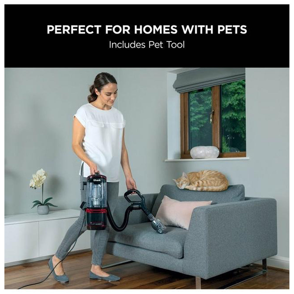 Upright Vacuum Cleaner with Detachable Handheld – Pet-Friendly, Red